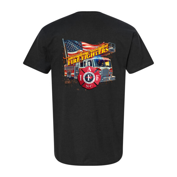 IAFF NC Front Logo / Back Fire Truck Graphic T-Shirt  Thumbnail