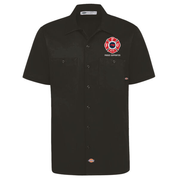 IAFF NC Dickies Industrial Short Sleeve Cotton Work Shirt w/ Embroidered Patch Logo  Thumbnail
