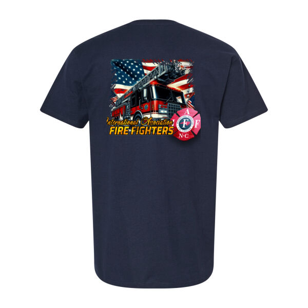 IAFF NC Front Logo / Back Fire Truck Graphic T-Shirt  Thumbnail